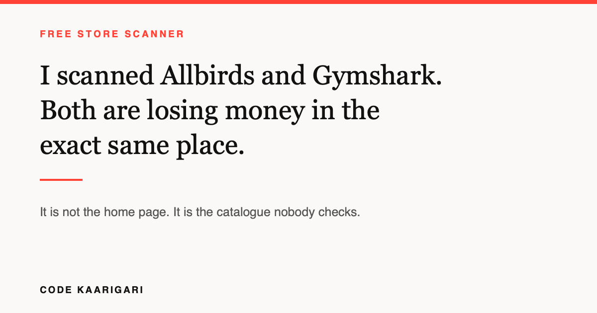 I Scanned Allbirds and Gymshark With My Own Tool. Both Are Losing Money in the Same Place, and It Is Not the Home Page
